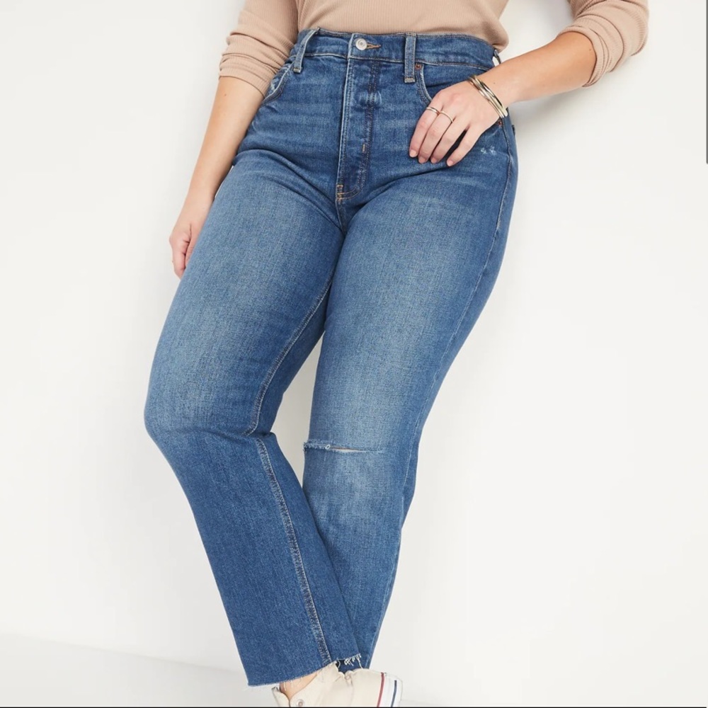 Plus Size Sky-Hi Straight Extra High Rise Jeans